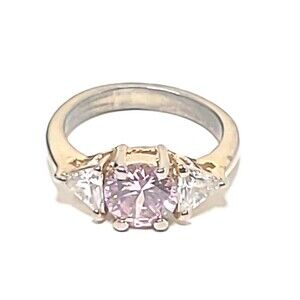 Vintage Pink CZ Ring Sz. 6.5
